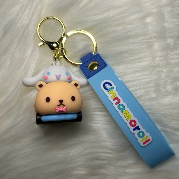 New Cinnamoroll from Hello Kitty Keychain/Wristlet Riding on Teddy Bear Car - Picture 2 of 5